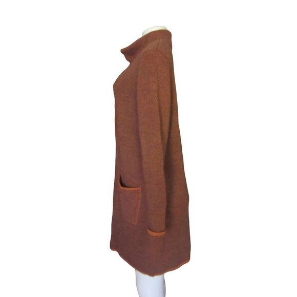Gio & Gio Made in Italy Brown Knit Long Sleeve Button Down Long Cardigan Small - Picture 3 of 7